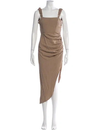Pre-owned Just Bee Queen Square Neckline Long Dress In Neutral