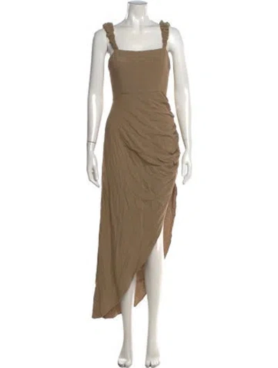 Pre-owned Just Bee Queen Square Neckline Long Dress In Neutral