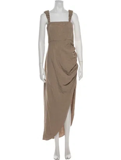 Pre-owned Just Bee Queen Square Neckline Long Dress In Neutrals