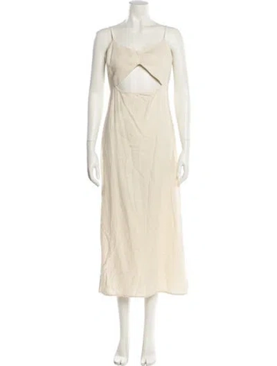 Pre-owned Just Bee Queen Square Neckline Long Dress W/ Tags In Neutral