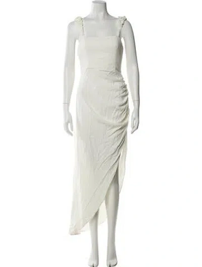 Pre-owned Just Bee Queen Square Neckline Long Dress W/ Tags In White