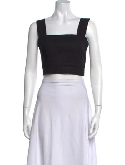 Pre-owned Just Bee Queen Square Neckline Sleeveless Crop Top In White