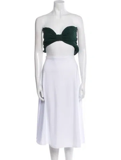 Pre-owned Just Bee Queen Strapless Crop Top In Green