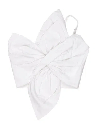 Pre-owned Just Bee Queen Strapless Crop Top In White