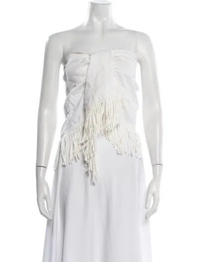 Pre-owned Just Bee Queen Strapless Top In White