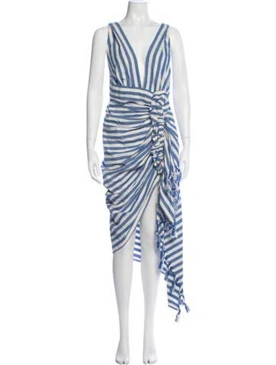 Pre-owned Just Bee Queen Striped Long Dress W/ Tags In Blue