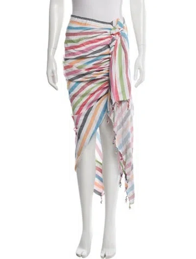 Pre-owned Just Bee Queen Striped Long Skirt In Blue