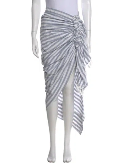 Pre-owned Just Bee Queen Striped Long Skirt In Blue