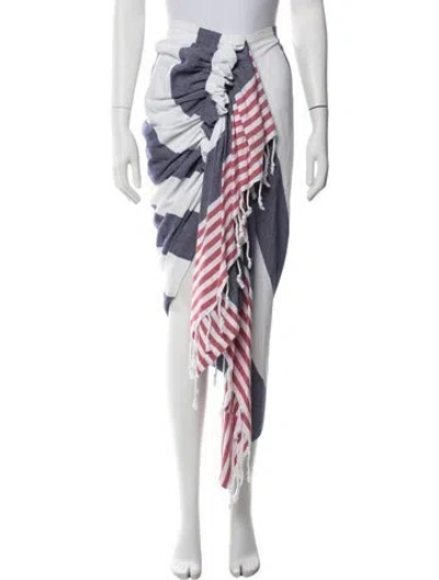 Pre-owned Just Bee Queen Striped Long Skirt In Blue