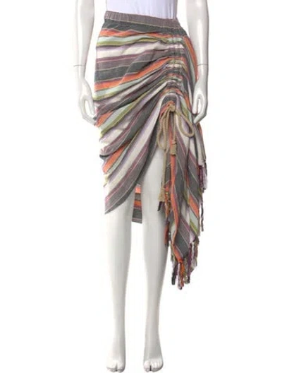 Pre-owned Just Bee Queen Striped Long Skirt In Neutral