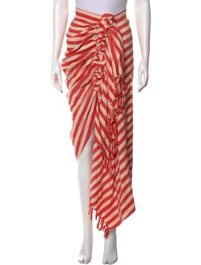 Pre-owned Just Bee Queen Striped Long Skirt In Neutral