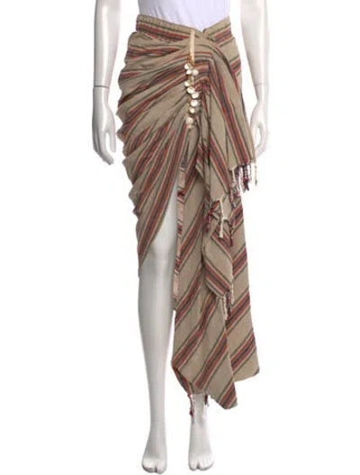 Pre-owned Just Bee Queen Striped Long Skirt In Neutrals
