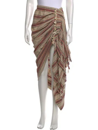 Pre-owned Just Bee Queen Striped Long Skirt In Neutrals