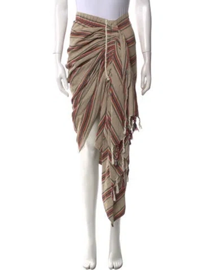 Pre-owned Just Bee Queen Striped Midi Length Skirt In Neutral