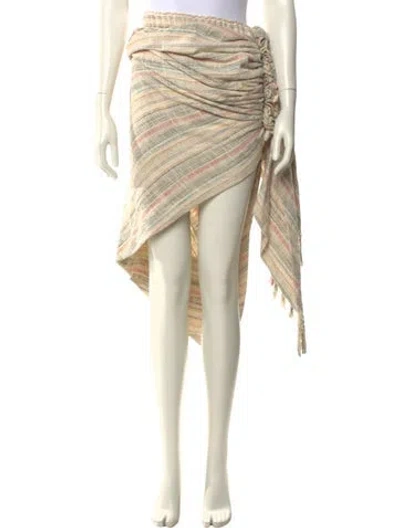 Pre-owned Just Bee Queen Striped Midi Length Skirt In Neutral