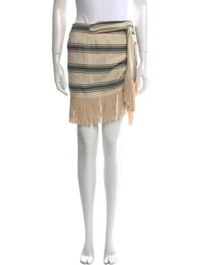 Pre-owned Just Bee Queen Striped Mini Skirt In Neutral