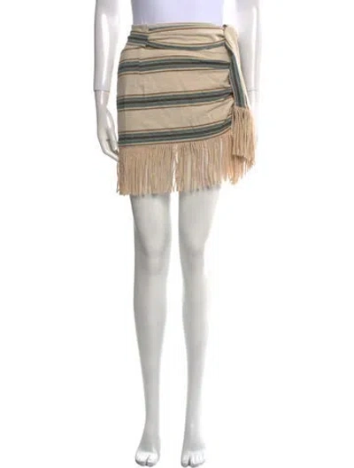 Pre-owned Just Bee Queen Striped Mini Skirt In Neutral