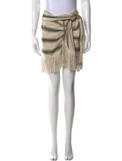 Pre-owned Just Bee Queen Striped Mini Skirt In Neutral