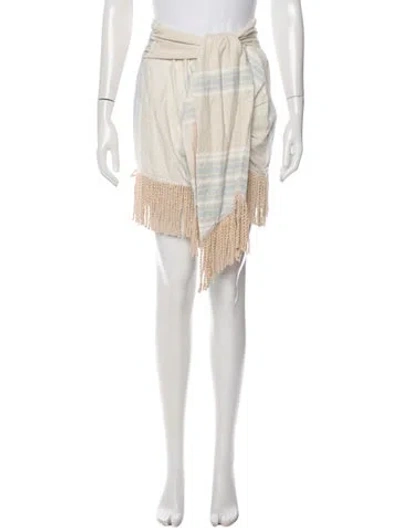 Pre-owned Just Bee Queen Striped Mini Skirt In Neutral