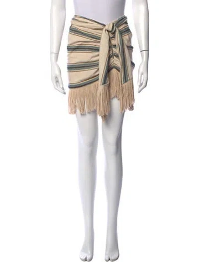Pre-owned Just Bee Queen Striped Mini Skirt In Neutrals