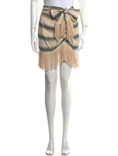 Pre-owned Just Bee Queen Striped Mini Skirt In Neutrals