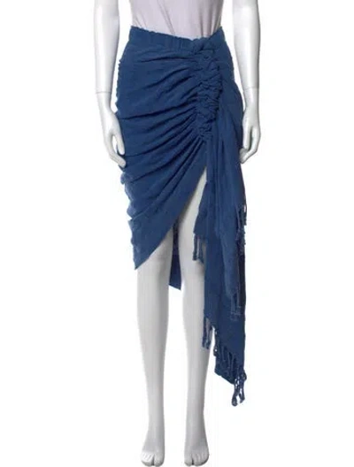 Pre-owned Just Bee Queen Tassel Accents Long Skirt In Blue