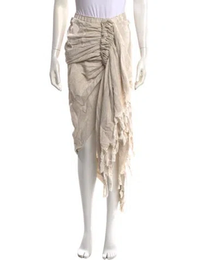 Pre-owned Just Bee Queen Tassel Accents Long Skirt In Neutrals