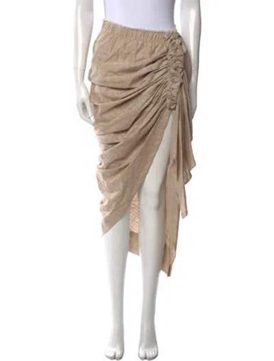 Pre-owned Just Bee Queen Tassel Accents Midi Length Skirt In Neutral