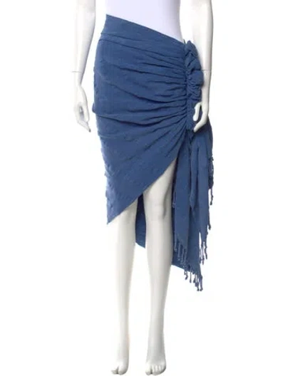 Pre-owned Just Bee Queen Tassel Accents Midi Length Skirt W/ Tags In Blue