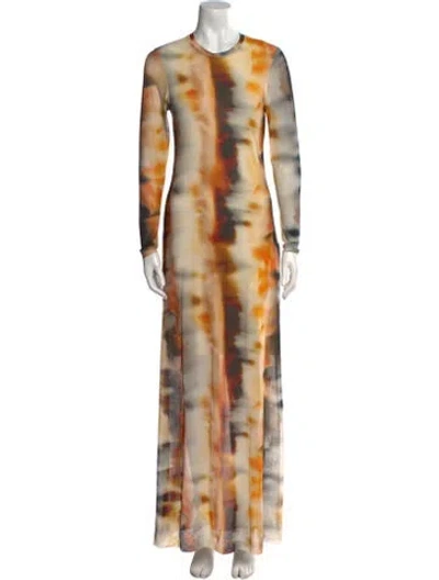 Pre-owned Just Bee Queen Tie-dye Print Long Dress In Multi