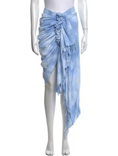 Pre-owned Just Bee Queen Tie-dye Print Long Skirt In Blue
