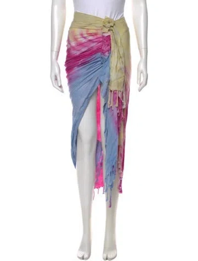 Pre-owned Just Bee Queen Tie-dye Print Long Skirt In Multi