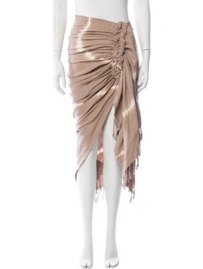 Pre-owned Just Bee Queen Tie-dye Print Long Skirt In Neutrals