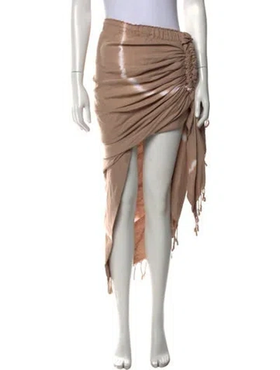 Pre-owned Just Bee Queen Tie-dye Print Long Skirt In Neutrals