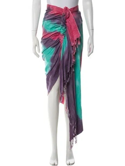 Pre-owned Just Bee Queen Tie-dye Print Long Skirt In Purple
