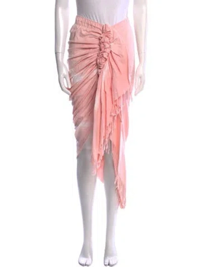 Pre-owned Just Bee Queen Tie-dye Print Midi Length Skirt In Pink