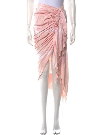 Pre-owned Just Bee Queen Tie-dye Print Midi Length Skirt In Pink
