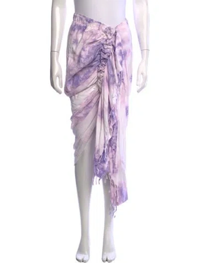 Pre-owned Just Bee Queen Tie-dye Print Midi Length Skirt In Purple