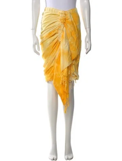 Pre-owned Just Bee Queen Tie-dye Print Mini Skirt In Yellow