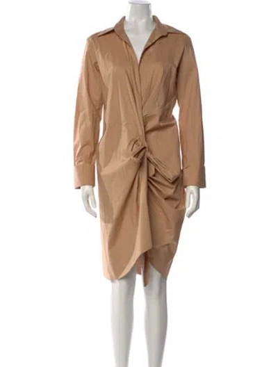 Pre-owned Just Bee Queen V-neck Knee-length Dress In Neutral