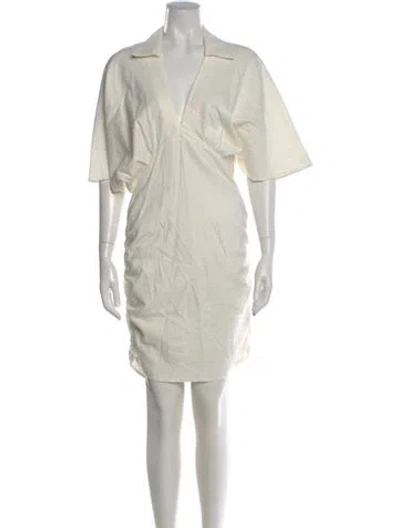 Pre-owned Just Bee Queen V-neck Knee-length Dress W/ Tags In Neutral