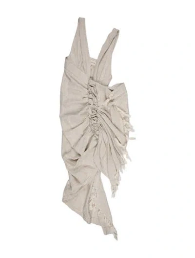 Pre-owned Just Bee Queen V-neck Long Dress In Gray