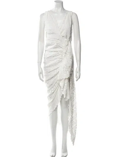 Pre-owned Just Bee Queen V-neck Long Dress In Neutral