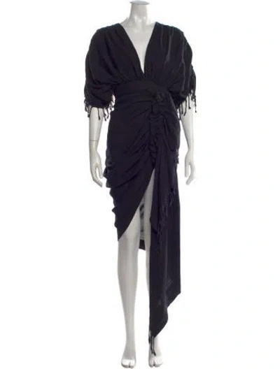 Pre-owned Just Bee Queen V-neck Long Dress W/ Tags In Black