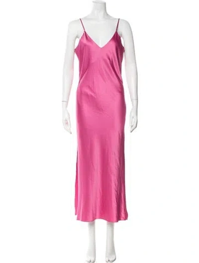 Pre-owned Just Bee Queen V-neck Long Dress W/ Tags In Pink