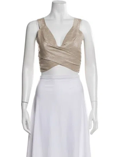 Pre-owned Just Bee Queen V-neck Sleeveless Crop Top