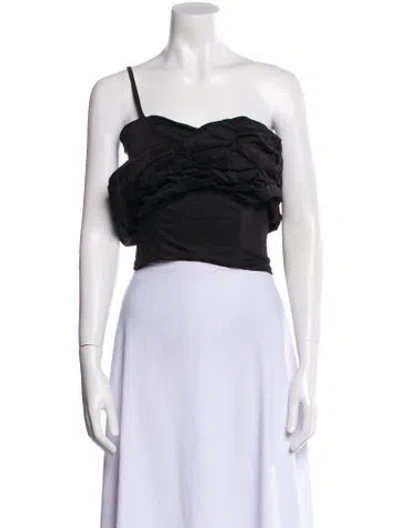 Pre-owned Just Bee Queen V-neck Sleeveless Crop Top In Black