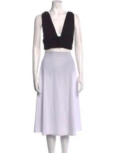 Pre-owned Just Bee Queen V-neck Sleeveless Crop Top In Black