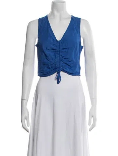 Pre-owned Just Bee Queen V-neck Sleeveless Top W/ Tags In Blue