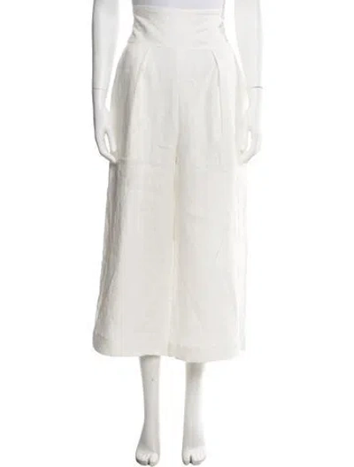 Pre-owned Just Bee Queen Wide Leg Pants W/ Tags In Neutrals/white